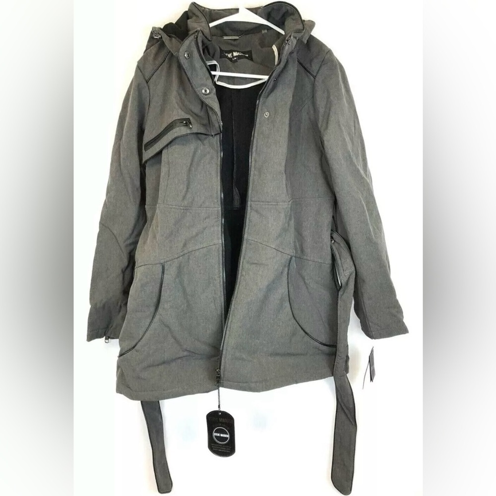 Steve Madden Women’s Softshell Hooded Coat Grey Size Large